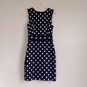 J. Crew petite fitted polka dot tweed dress